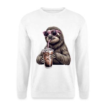 Sloth Iced Coffee - Unisex Sweatshirt - white - Front