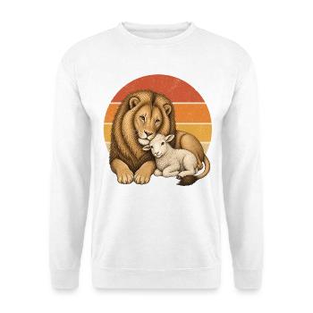 Löwe und Lamm - Unisex Pullover - Weiß - Vorne