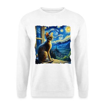 Devon Rex Starry Night - Unisex Pullover - Weiß - Vorne