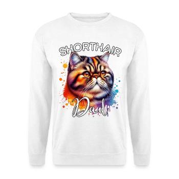 Exotische Kurzhaarkatze Papa - Unisex Pullover - Weiß - Vorne