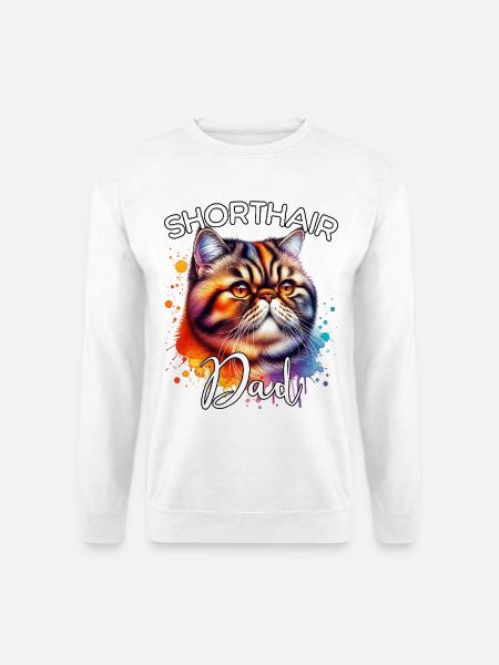 Exotische Kurzhaarkatze Papa - Unisex Pullover - Weiß