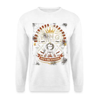 Roi du Grill : Le Royaume du BBQ de Papa - Sweat-shirt Unisexe - blanc - Devant