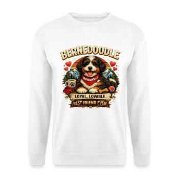 Bernedoodle – Fluffy, Fun & Cute - Unisex Sweatshirt - white - Front