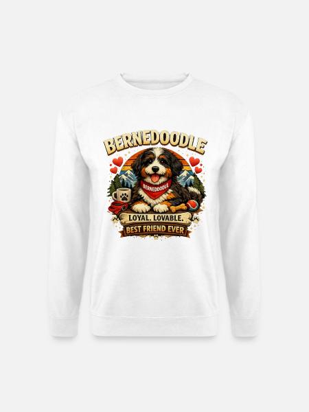 Bernedoodle – Doux, Amusant et Mignon - Sweat-shirt Unisexe - blanc
