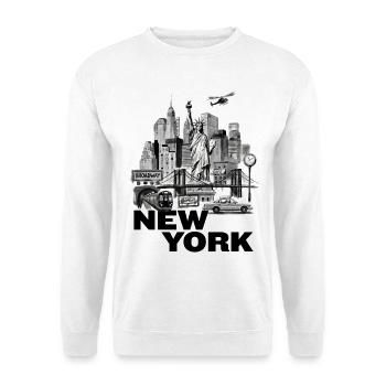 New York Vintage Cityscape Collage - Unisex Sweatshirt - white - Front