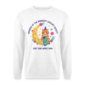 Midnight Crochet Society Nur noch eine Reihe - Unisex Pullover - Weiß - Vorne