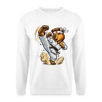Süßes Capybara macht Karate - Unisex Pullover - Weiß - Vorne