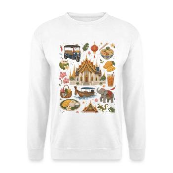 Thailand | Tempel, Streetfood & Fernweh - Unisex Pullover - Weiß - Vorne