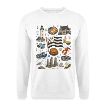 Brittany | Coast, Lighthouse & Seasickness - Unisex Sweatshirt - white - Front
