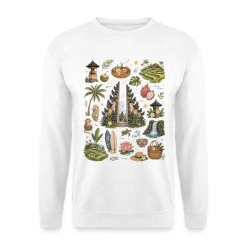Bali | Temples, tropiques et soif de voyage - Sweat-shirt Unisexe - blanc - Devant