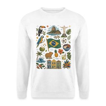 Brasilien | Tropen, Fußball & Lebensfreude - Unisex Pullover - Weiß - Vorne