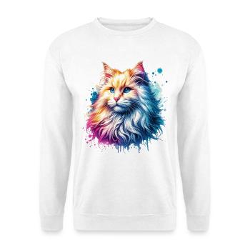 Motif du chat angora turc - Sweat-shirt Unisexe - blanc - Devant