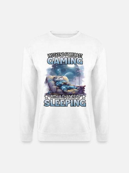 Weekend Forecast Gaming Panda - Unisex Sweatshirt - white