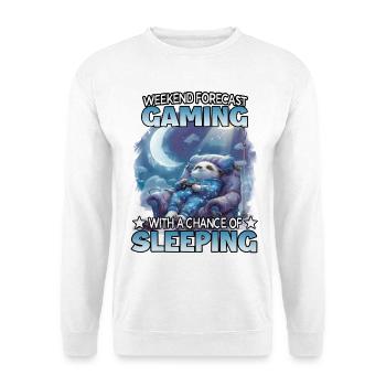 Paresseux du Sommeil du Week-end de Jeux - Sweat-shirt Unisexe - blanc - Devant