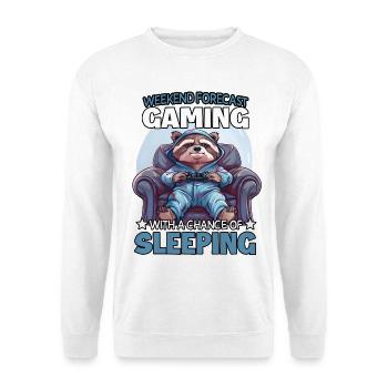 Raccoon gamers in sleep mode - Unisex Sweatshirt - white - Front