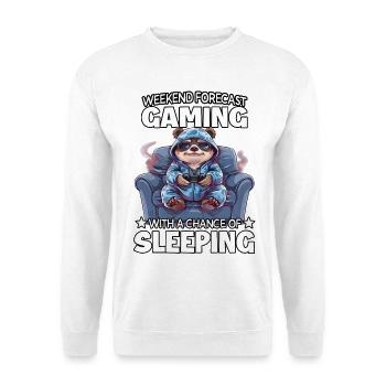 Weekend gaming: Sleep probability - Unisex Sweatshirt - white - Front