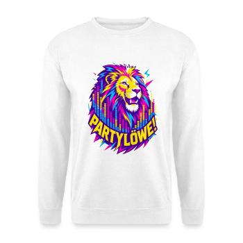Partylöwe – Neon Löwe Electro & Festival - Unisex Pullover - Weiß - Vorne