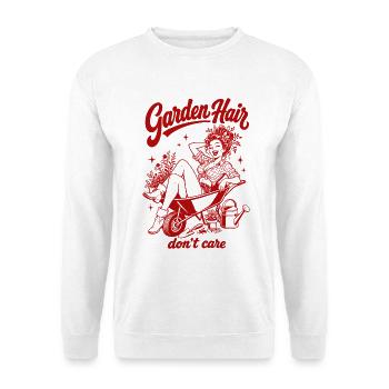 Jardin de jardinage urbain : les cheveux ne s’en soucient pas - Sweat-shirt Unisexe - blanc - Devant