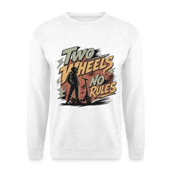 Zwei Räder Keine Regeln | Rollerfahrer - Unisex Pullover - Weiß - Vorne