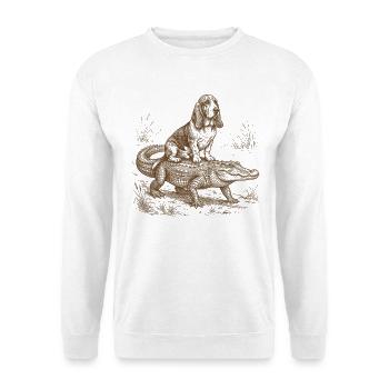 Funny Basset Hound Dog Breed Alligator - Unisex Sweatshirt - white - Front