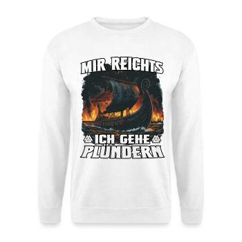 Ich geh plündern – Wikinger Sturm - Unisex Pullover - Weiß - Vorne