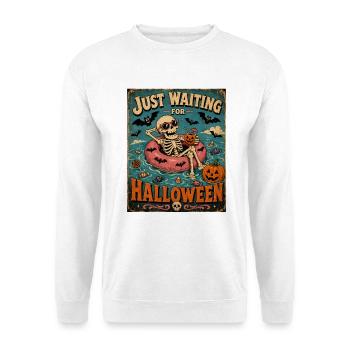 Waiting for Halloween Skeleton Hallloween Anticipation - Unisex Sweatshirt - white - Front