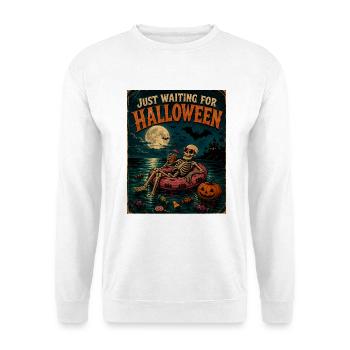 Waiting for Halloween Skeleton Hallloween Anticipation - Unisex Sweatshirt - white - Front