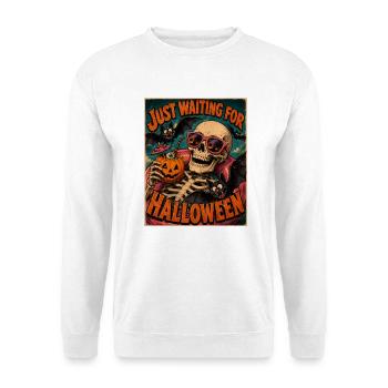 Waiting for Halloween Skeleton Hallloween Anticipation - Unisex Sweatshirt - white - Front