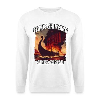 Incendie Viking au chantier naval Flokis - Sweat-shirt Unisexe - blanc - Devant