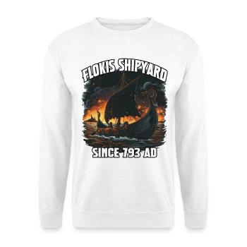 Vaisseau viking Horizon de Flammes - Sweat-shirt Unisexe - blanc - Devant