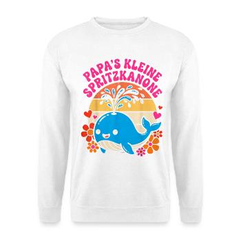 Kleiner Spritzkannon-Wal im Retro-Look - Sweat-shirt Unisexe - blanc - Devant