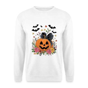 Halloween Kürbis - Unisex Pullover - Weiß - Vorne