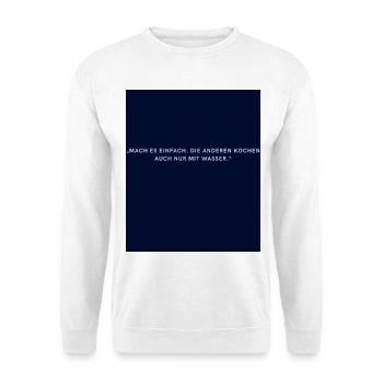 Mach es einfach ! - Unisex Pullover - Weiß - Vorne - Alina (178cm) & Michal (187cm)