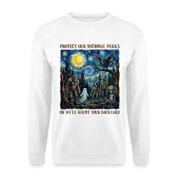 Le cryptide Van Gogh protège nos parcs nationaux - Sweat-shirt Unisexe - blanc - Devant
