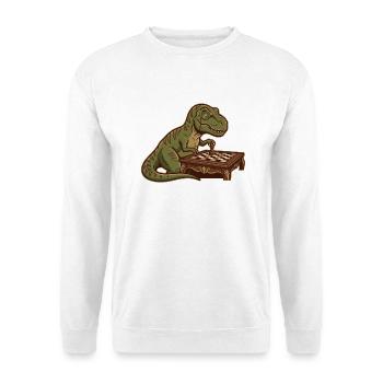 T-Rex Dinosaur Playing Chess - Unisex Sweatshirt - white - Front