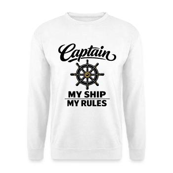 Nautical steering wheel for captains and sailors - Unisex Sweatshirt - white - Front