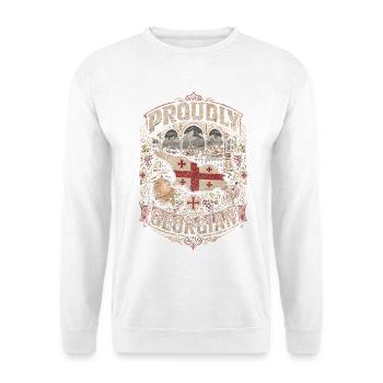 Georgien Georgier Tbilisi Sakartvelo - Unisex Pullover - Weiß - Vorne - Alina (178cm) & Michal (187cm)