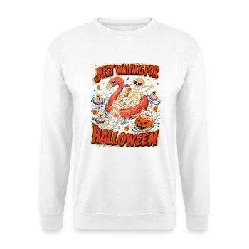 Just Waiting For Halloween Skeleton Flamingo - Unisex Sweatshirt - white - Front