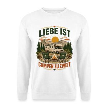 Liebe ist Campen zu zweit – Wohnmobil Paar - Unisex Pullover - Weiß - Vorne