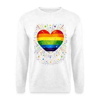 Rainbow Heart for Pride, Love & Diversity - Unisex Sweatshirt - white - Front