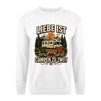 Liebe ist Campen zu zweit – Wohnmobil Paar - Unisex Pullover - Weiß - Vorne