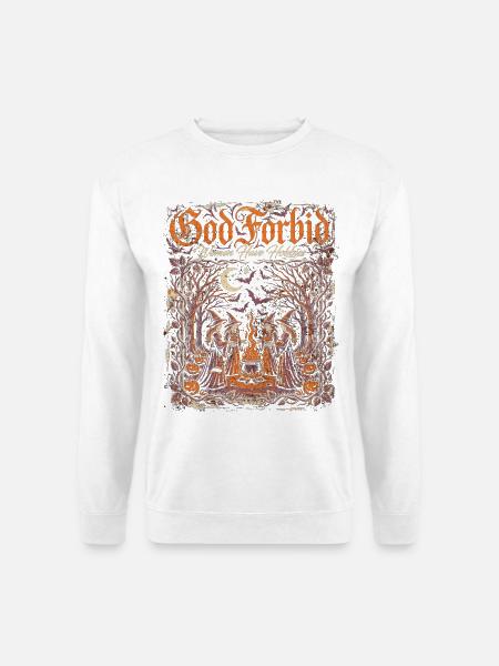 Gott bewahre, Herbsthexen-Lagerfeuer - Unisex Pullover - Weiß