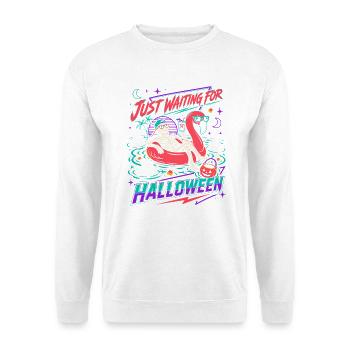 Just Waiting For Halloween Skeleton Flamingo - Unisex Sweatshirt - white - Front