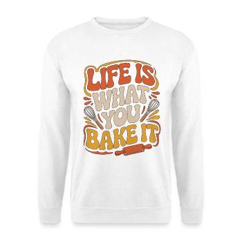 La vie de pâtissier, c’est ce que tu cuisines Chef boulanger - Sweat-shirt Unisexe - blanc - Devant