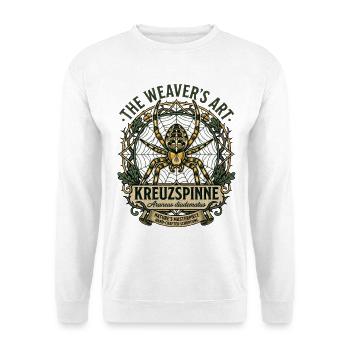 Vintage Kreuzspinne Araneus diadematus - Unisex Pullover - Weiß - Vorne - Alina (178cm) & Michal (187cm)