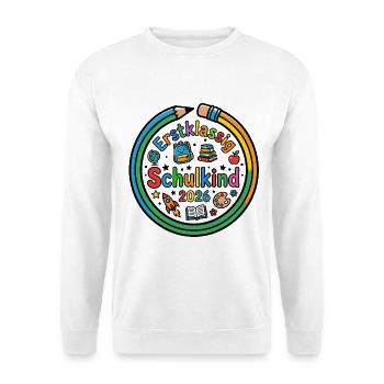 Erstklassig Schulkind 2026 | Einschulung - Unisex Pullover - Weiß - Vorne