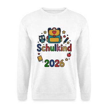 Schulkind 2026 | Dein Name | Personalisierbar - Unisex Pullover - Weiß - Vorne