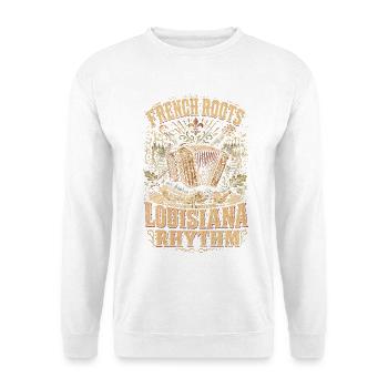 Cajun Kultur French Roots Louisiana Rhythm - Unisex Pullover - Weiß - Vorne - Alina (178cm) & Michal (187cm)