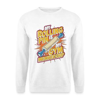 Chef pâtissier Mon rouleau à pâtisserie est mon chef boulanger de gym - Sweat-shirt Unisexe - blanc - Devant