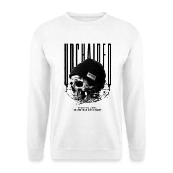 Skull with Beanie Unchained - Unisex Sweatshirt - white - Front